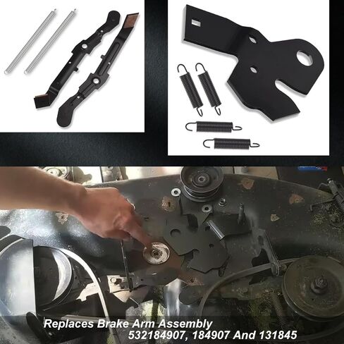 Fennoral 2Pk 532184907 184907 Brake Arm Assembly with 131335 Springs for Husqvarna Craftsman Lawn Tractors 532157388, 131845 in Kuwait