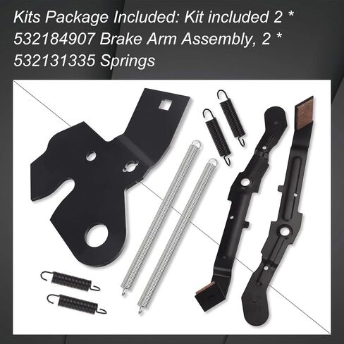 Fennoral 2Pk 532184907 184907 Brake Arm Assembly with 131335 Springs for Husqvarna Craftsman Lawn Tractors 532157388, 131845 in Kuwait