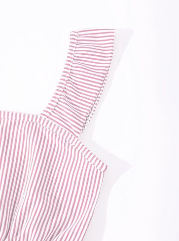 Girl's Summer Clothing Sets Knit Ruffle Striped T-Shirt and Shorts 2 Piece Outfits in Kuwait