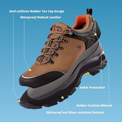 CAMEL CROWN Hiking Shoes Men Trekking Shoe Low Top Outdoor Walking Waterproof Leather Trail Sneakers in Saudi Arabia