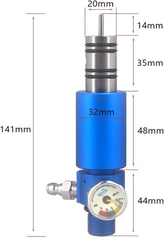 1PCS اسطوانة الغاز إعادة ملء ملء منظم الضغط منظم الهواء المقاوم للصدأ صمام مخرج الهواء CO2 موصل خزان الهواء scuba aquariu (الأزرق) in Kuwait