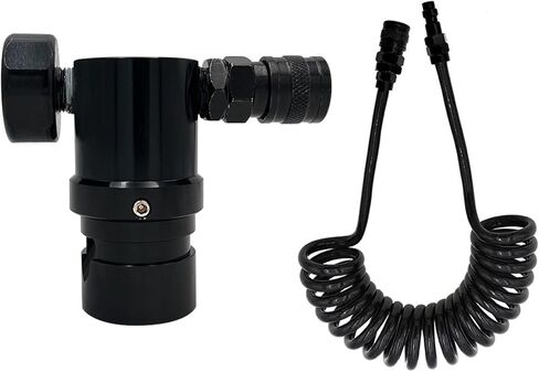 CO2 منظم صمام Micro MR Gen2 لزجاجة خزان SLP Ajustable 40-200psi ، خط خرطوم عن بعد لفائف مع مقرن بالتبني في الولايات المتحدة (فقط منظم HPA) in Kuwait