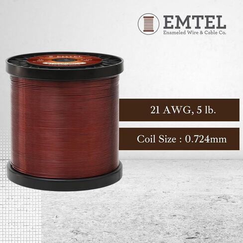 18 AWG - 5 رطل (1000 قدم) سلك نحاسي نقي 99.9 ٪ ، سلك مغناطيسي مينا للمحرك ، المحول ، الملف المغناطيسي ، وبستنة الثقافة الكهربائية ، سلك مغناطيس متعرج - 220 درجة مئوية (428 درجة فهرنهايت) فئة حرارية in Kuwait