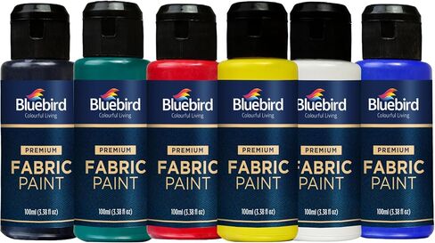 Bluebird 12-Pack Fabric Paint, Primary Colors, 3.4 Fl Oz each, Permanent Fabric Paints for Clothes in Kuwait