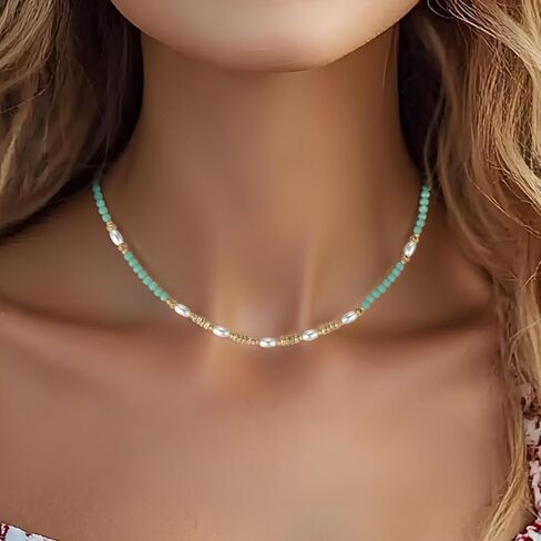 Minimalist Style 4mm Small Natural Green Malachite Gemstone Necklace for Women OT Clasp Necklace Gemstone Jewelry in Saudi Arabia