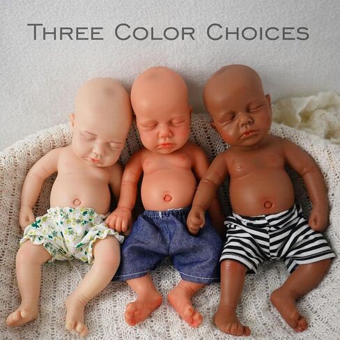Full Silicone Baby Dolls,12-in Silicone Realistic Newborn Baby Doll, Non Vinyl 1:1 Lifelike Reborn Sleeping Dolls for 3+ Years Old(Laura-Nude) in Saudi Arabia
