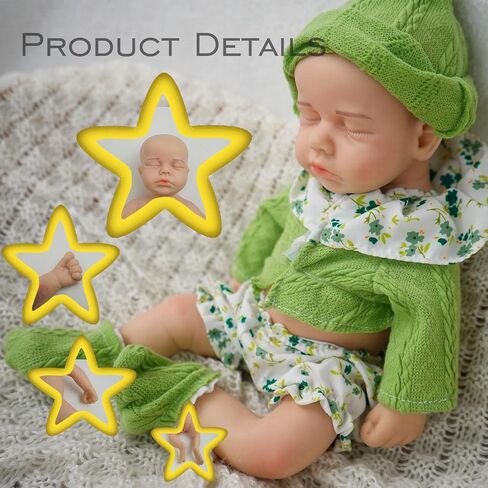 Full Silicone Baby Dolls,12-in Silicone Realistic Newborn Baby Doll, Non Vinyl 1:1 Lifelike Reborn Sleeping Dolls for 3+ Years Old(Laura-Nude) in Saudi Arabia