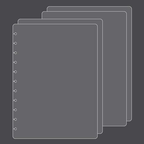 Medium Discbound Journal PP Covers(2 Set/ 4 PCS) Compatible with Circa Arc TUL and Happy Planner(Super Clear,Junior) in Kuwait