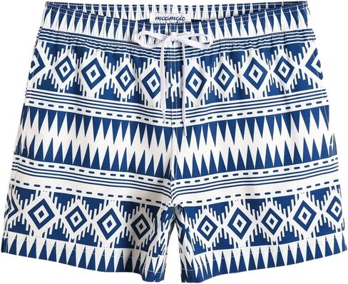 maamgic Mens Boys 80s 90s Vintage 4 Way Stretch Swim Trunks with Mesh Lining Quick Dry Swim Suits Board Shorts in Saudi Arabia
