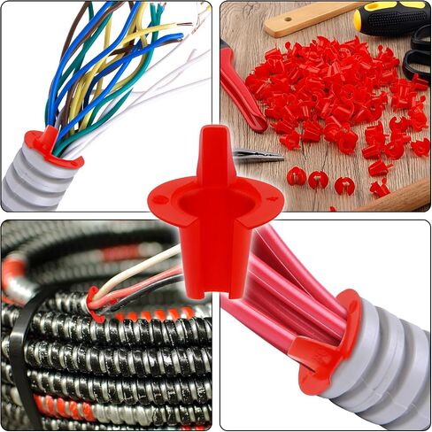 100pcs 02-55035 Anti-Short Bushing, 5/16 Inch FMC Electrical Cable Bushing Red Head Electrical Wire Connectors for 14/2-12/2 Cable in Saudi Arabia