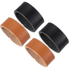 PATIKIL Leather Loop Keeper, 4 Pcs Leather Loops Belt Keeper Loops Retainer Straps Replacement for 1.1 Inch Wide Belts/Straps, Black/Coffee Color in Saudi Arabia