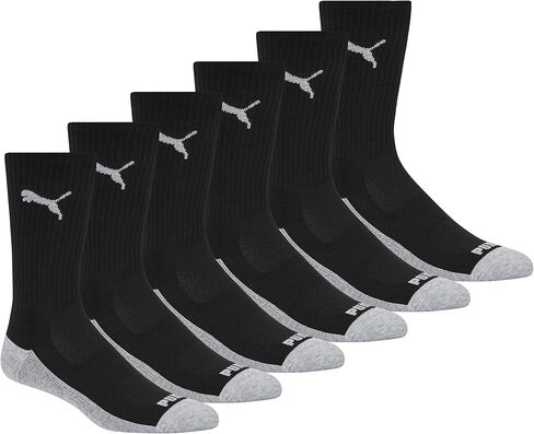 PUMA Men's 6 Pack Crew Socks, White/Black, 10-13 in Saudi Arabia