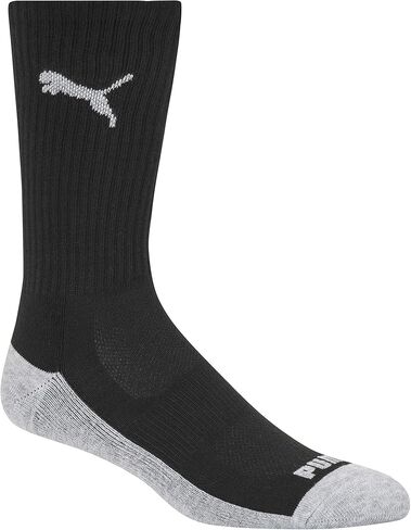 PUMA Men's 6 Pack Crew Socks, White/Black, 10-13 in Saudi Arabia