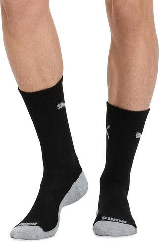 PUMA Men's 6 Pack Crew Socks, White/Black, 10-13 in Saudi Arabia