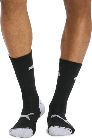 PUMA Men's 6 Pack Crew Socks, White/Black, 10-13 in Saudi Arabia