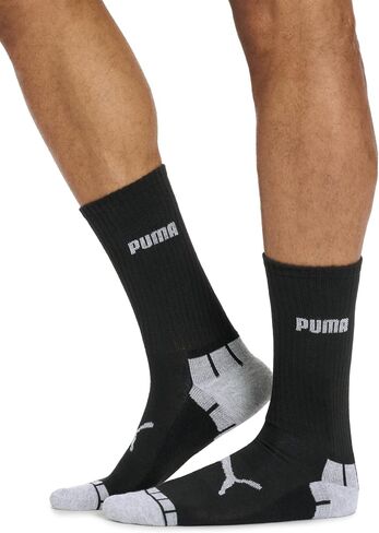 PUMA Men's 6 Pack Crew Socks, White/Black, 10-13 in Saudi Arabia