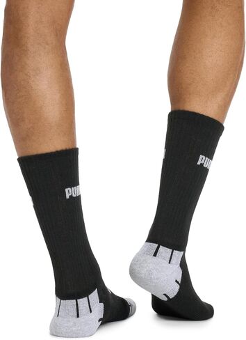 PUMA Men's 6 Pack Crew Socks, White/Black, 10-13 in Saudi Arabia