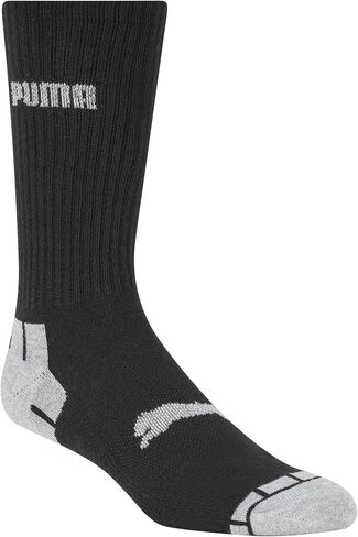 PUMA Men's 6 Pack Crew Socks, White/Black, 10-13 in Saudi Arabia