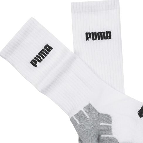 PUMA Men's 6 Pack Crew Socks, White/Black, 10-13 in Saudi Arabia