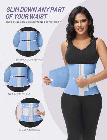 SHAPSHE Waist Trainer for Women Workout Waist Cincher Trimmer Belly Belt Segmented Tummy Control Body Shaper Triple Wrap in Saudi Arabia