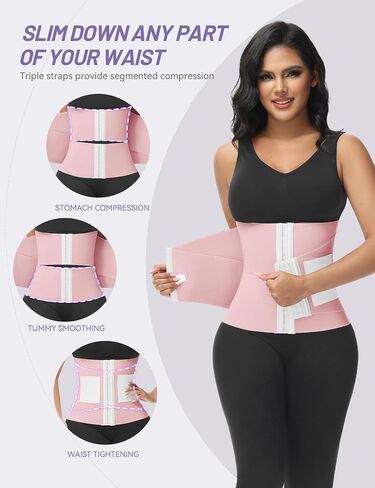 SHAPSHE Waist Trainer for Women Workout Waist Cincher Trimmer Belly Belt Segmented Tummy Control Body Shaper Triple Wrap in Saudi Arabia