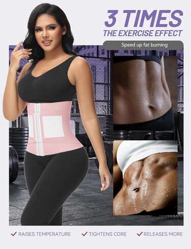 SHAPSHE Waist Trainer for Women Workout Waist Cincher Trimmer Belly Belt Segmented Tummy Control Body Shaper Triple Wrap in Saudi Arabia