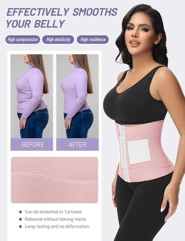 SHAPSHE Waist Trainer for Women Workout Waist Cincher Trimmer Belly Belt Segmented Tummy Control Body Shaper Triple Wrap in Saudi Arabia