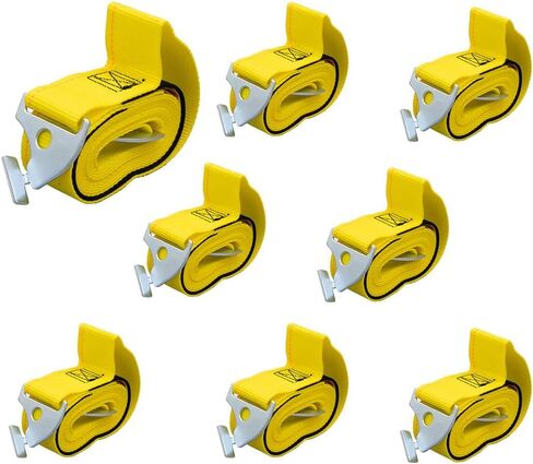 Mytee Products 2" x 98.5" Pallet Rack Safety Straps - 2400 lbs Breaking Strength - Yellow Polyester - Fits 8 ft Pallet Bay in Kuwait