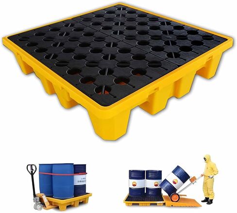 Modular Spill Containment Platform for Leak Proof Containers Modular Spill Platforms with Flat Top Grating Factory Workshop Warehouse Storage(130x68x15cm) in Saudi Arabia