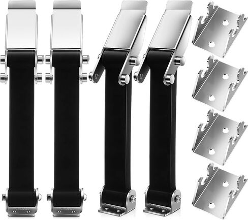 Mudder 4 PCS مرنة مرنة رسم الرسم المطاط ، 9.5 × 1.4 '' مزلاج قارب الفتحة المطاطية أدوات غطاء محرك السيارة الحراري مع مربع شحنة القوارب المقصورة من الفولاذ المقاوم للصدأ in Kuwait