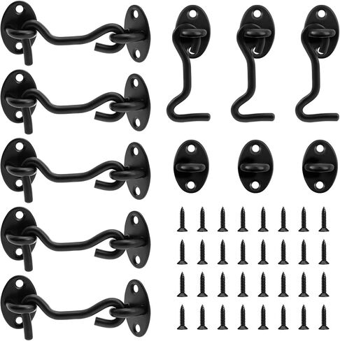 Hook and Eye Latch Thickened Stainless Steel Sliding Barn Door Latch Rustproof Eye Hook Latch Easy Installation Door Hook Lock High Safety Door Latch Lock for Cabinet Doors in Kuwait