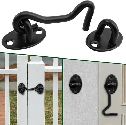 Hook and Eye Latch Thickened Stainless Steel Sliding Barn Door Latch Rustproof Eye Hook Latch Easy Installation Door Hook Lock High Safety Door Latch Lock for Cabinet Doors in Kuwait