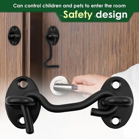 Hook and Eye Latch Thickened Stainless Steel Sliding Barn Door Latch Rustproof Eye Hook Latch Easy Installation Door Hook Lock High Safety Door Latch Lock for Cabinet Doors in Kuwait