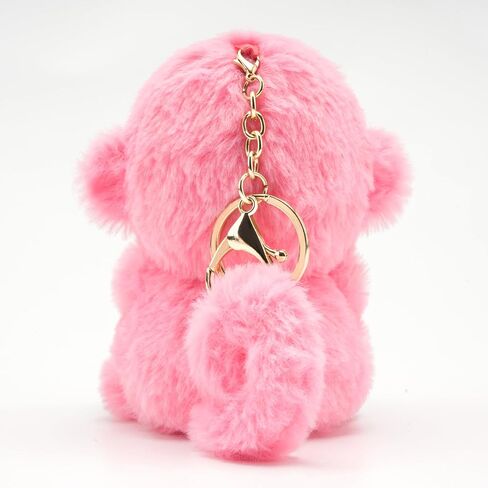 Stelle لطيف الكرة اللينة القطيفة سلسلة مفاتيح لحقائب الظهر kawaii fuzzy الوردي كيس سحر soft keychain هدايا للبنات in Kuwait