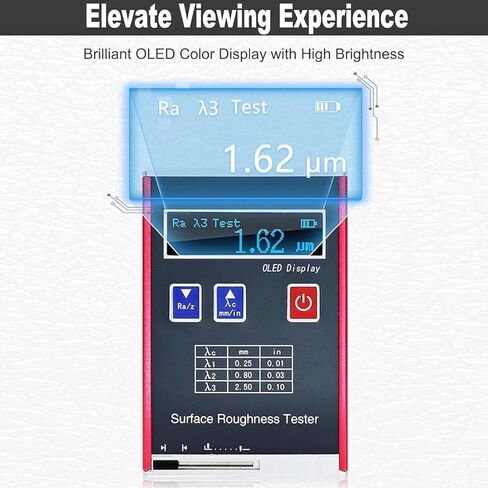 Digital Concrete Rebound Tester, High Accuracy Roughness Tester, Portable Profilometer Measuring Ra/Rq 0.05-15μm & Rz/Rt 0.1-50μm for Precision Testing in Saudi Arabia