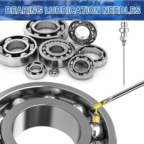 Draupnir 9 Pcs Grease Gun Needle Nozzle Kit, Stainless Steel Grease Gun Injector Needle Nozzle with Rubber Nipple Adapter Fitting Tool for Grease Injection Narrow Space & Deep Hole Metal in Saudi Arabia