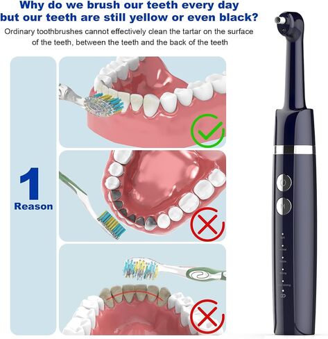 Tooth Polisher,Teeth Polishing Kit for Daily Cleaning,Polishing Then Whitening of Tooth (Professional Toothpaste Include),USB Rechargeable Dental Polisher with LED Light,6 Heads,5 Speed Modes in Kuwait