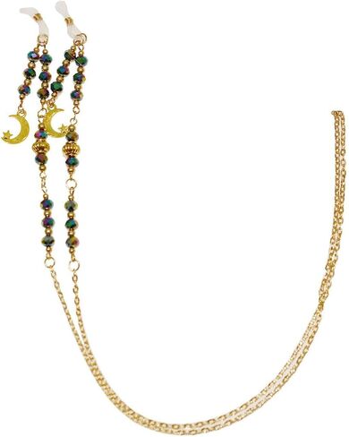 Beaded Eyeglass Chain with Moon Charms in Saudi Arabia