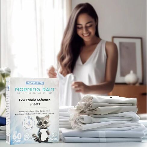 أوراق نقي MorningRain Eco Fabric للغسالة-خالية من العطور ، وخالية من المواد الحافظة ، ومركزة للغاية-30 ورقة لما يصل in Saudi Arabia