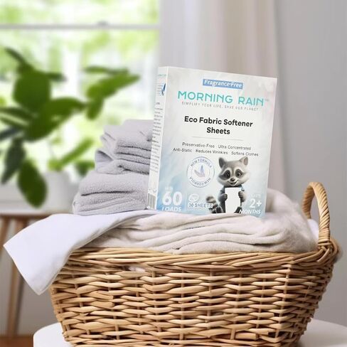 أوراق نقي MorningRain Eco Fabric للغسالة-خالية من العطور ، وخالية من المواد الحافظة ، ومركزة للغاية-30 ورقة لما يصل in Saudi Arabia