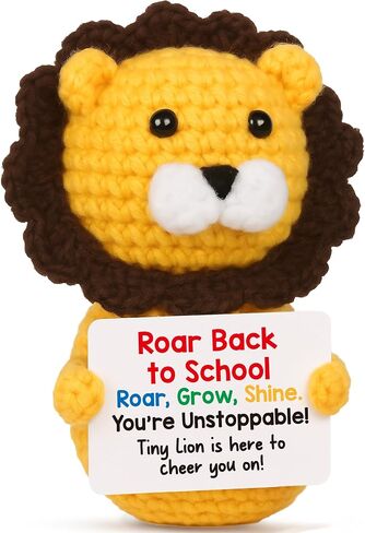 Handmade Crochet Positive Lion Cute Emotional Positive Support Animal Gift, Motivational Encouragement Inspirational gifts for Friend Colleague Son Daughter Women Men, Graduation Gift for Student Teen in Saudi Arabia