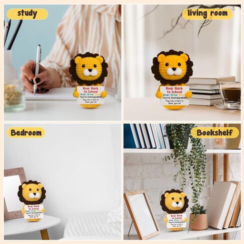 Handmade Crochet Positive Lion Cute Emotional Positive Support Animal Gift, Motivational Encouragement Inspirational gifts for Friend Colleague Son Daughter Women Men, Graduation Gift for Student Teen in Saudi Arabia