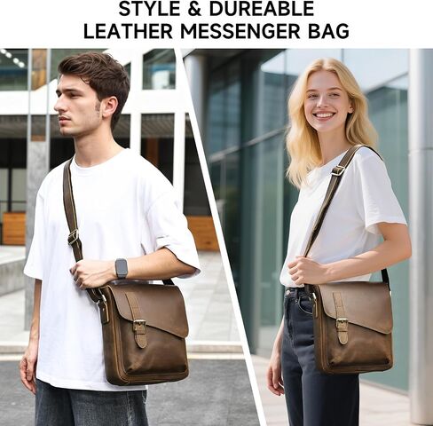 Mens Genuine Leather Messenger Bag Vintage Man Shoulder Crossbody Bags Stachel Purse Working Handbags in Saudi Arabia