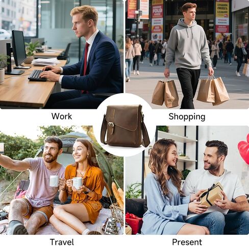 Mens Genuine Leather Messenger Bag Vintage Man Shoulder Crossbody Bags Stachel Purse Working Handbags in Saudi Arabia