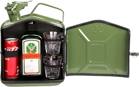 5L Jerry Can Mini Bar，Handcrafted Pure Metal - Ideal for Outdoor Gatherings & Gift - with Rational Interior Layout (Black) in Kuwait