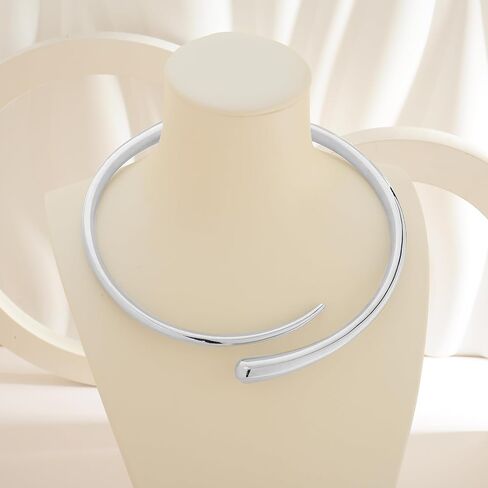 LILIE&WHITE Gold Collar Necklace For Women Choker Necklace Adjustable Open Gold Chunky Necklaces Trendy Hypoallergenic Chunky Choker Collar Statement Necklace Chic Jewelry in Saudi Arabia
