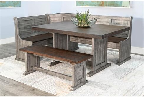 Sunny Designs Solid Wood Breakfast Nook Set (Marble White and Buck Skin) in Saudi Arabia
