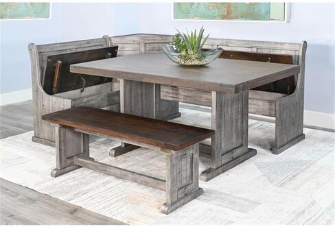 Sunny Designs Solid Wood Breakfast Nook Set (Marble White and Buck Skin) in Saudi Arabia