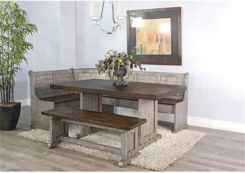 Sunny Designs Solid Wood Breakfast Nook Set (Marble White and Buck Skin) in Saudi Arabia