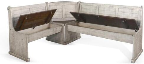 Sunny Designs Solid Wood Breakfast Nook Set (Marble White and Buck Skin) in Saudi Arabia